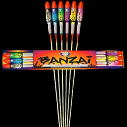 Banzai - 6 Assorted Stick Rockets - Brothers Pyrotechnics